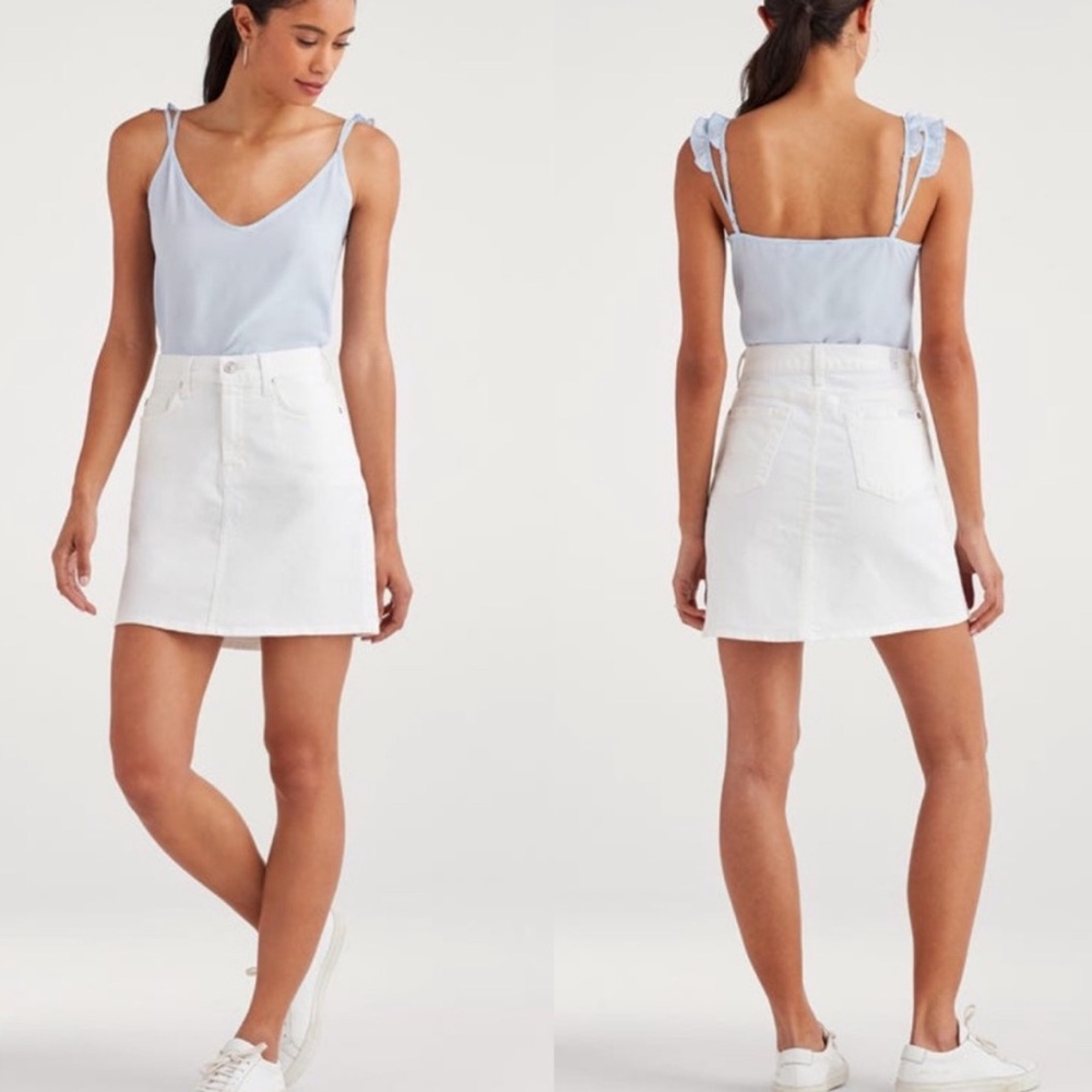 7 for All Mankind || Denim Miniโ Skirt White 26